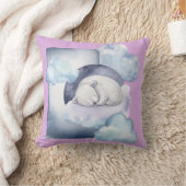 Geboorteaankondiging Sleepy Beer Theme Sierkussen (Deken)