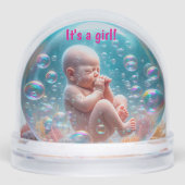 Geboorteaankondiging Snow Wereldbol Sneeuwbol (Voorkant)