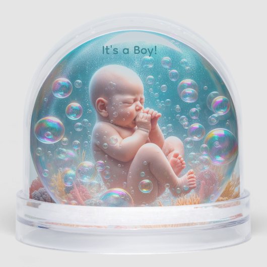 Geboorteaankondiging Snow Wereldbol Sneeuwbol (Voorkant)