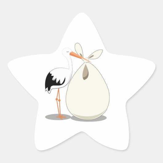 Geboorteaankondiging Ster Sticker (Voorkant)