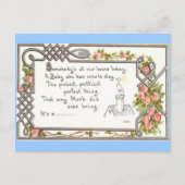 Geboorteaankondiging-Stork op schoorsteen Aankondigingskaart (Voorkant)