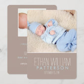 Geboorteaankondiging Sweet & Modern Baby Boy Aankondiging (Voorkant / Achterkant)