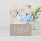 Geboorteaankondiging Sweet & Modern Baby Boy Aankondiging (Staand voorkant)