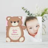 Geboorteaankondiging Teddy Bear Baby Kaart (Staand voorkant)