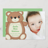 Geboorteaankondiging Teddy Bear Kaart (Voorkant / Achterkant)