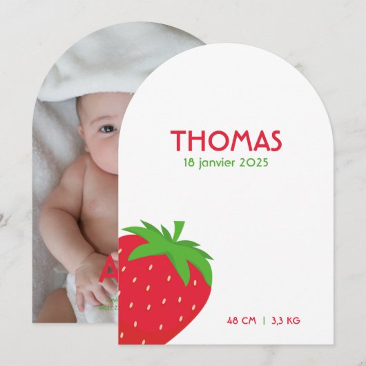 Geboorteaankondiging Thomas Kaart (Voorkant / Achterkant)