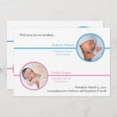 Geboorteaankondiging Twee Broers en Zusters Foto Aankondiging (Voorkant / Achterkant)