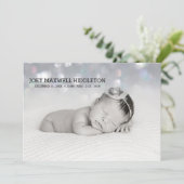 Geboorteaankondiging Twee foto's Mooie Bokeh Aankondiging (Staand voorkant)