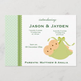 Geboorteaankondiging tweeling aankondiging