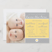 Geboorteaankondiging - Tweelingen, Tweemaal de Lie Aankondiging (Voorkant)