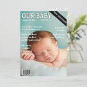 Geboorteaankondiging! Uw baby op het Hoesje "Magaz Aankondiging (Staand voorkant)