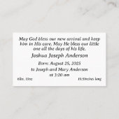 geboorteaankondiging van babyjongen contactkaartje (Achterkant)