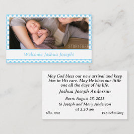  geboorteaankondiging van babyjongen contactkaartje