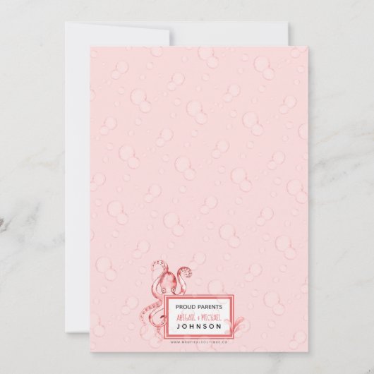 Geboorteaankondiging van een Mooie Baby Meisjes Oc Aankondiging (Achterkant)