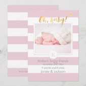 Geboorteaankondiging van PixDezines/DIY kleur stre Aankondiging (Voorkant / Achterkant)