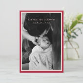Geboorteaankondiging van twee omzoomde valentijnen feestdagenkaart (Staand voorkant)
