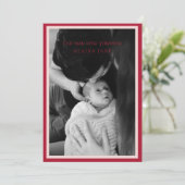 Geboorteaankondiging van twee omzoomde valentijnen feestdagenkaart (Staand voorkant)