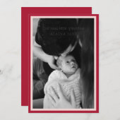 Geboorteaankondiging van twee omzoomde valentijnen feestdagenkaart (Voorkant / Achterkant)