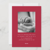 Geboorteaankondiging van twee omzoomde valentijnen feestdagenkaart (Achterkant)