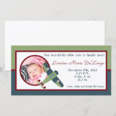  geboorteaankondiging vliegtuigfoto aankondiging (Voorkant / Achterkant)