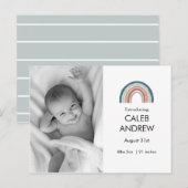 Geboorteaankondiging voor regenboog baby jongen aankondigingskaart (Voorkant / Achterkant)