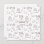 Geboorteaankondiging voor romantisch script (Voorkant / Achterkant)