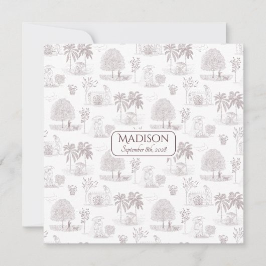 Geboorteaankondiging voor romantisch script (Voorkant)