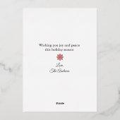 Geboorteaankondiging Vrolijke kerstfoto Folie Feestdagenkaart (Achterkant)