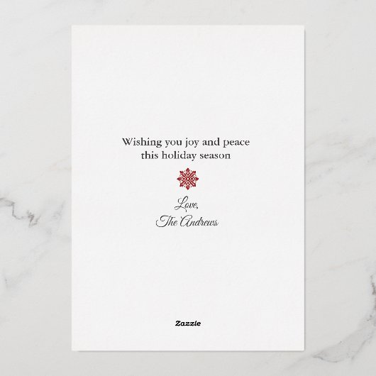 Geboorteaankondiging Vrolijke kerstfoto Folie Feestdagenkaart (Achterkant)