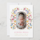  geboorteaankondiging Wildflower Baby Girl Kaart (Voorkant)