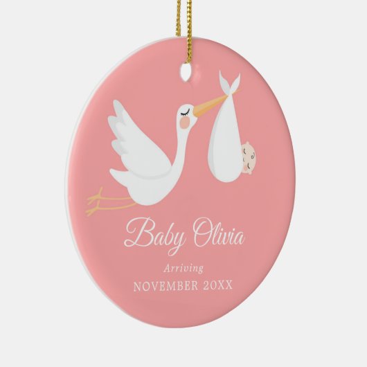 geboorteaankondiging | Zwangerschapsaankondiging M Keramisch Ornament (Rechts)