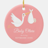 geboorteaankondiging | Zwangerschapsaankondiging M Keramisch Ornament (Achterkant)
