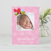 GEBOORTEAANKONDIGINGEN:: Bee-Beautiful 4P Aankondiging (Staand voorkant)