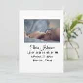 Geboorteaankondigingen foto datum tijd plaats deta save the date (Staand voorkant)