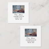 Geboorteaankondigingen foto datum tijd plaats toev vierkante visitekaartje (Voorkant / Achterkant)