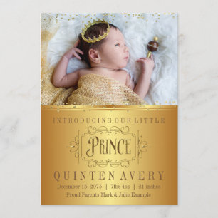Geboorteaankondigingen Gold Prince Aankondiging