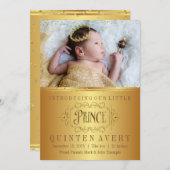 Geboorteaankondigingen Gold Prince Aankondiging (Voorkant / Achterkant)