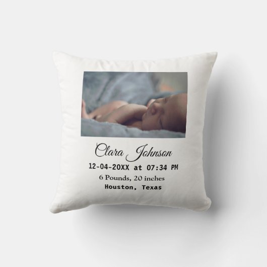 Geboorteaankondigingen toevoegen foto datum tijd p kussen (Achterkant)