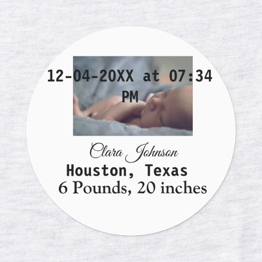 Geboorteaankondigingen voeg foto datum tijd plaats labels (Design 1)
