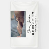 Geboorteaankondigingen voeg foto datum tijd plaats spandoek (Verticaal)