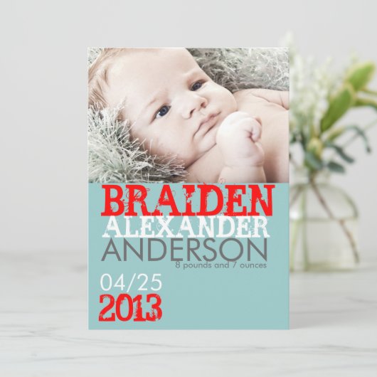 Geboorteaankondigingskaart Aankondiging (Staand voorkant)