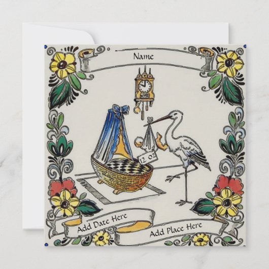 Geboorteaankondigingskaart Kaart (Voorkant)