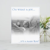 Geboorteaankondigingskaart met baby (Staand voorkant)