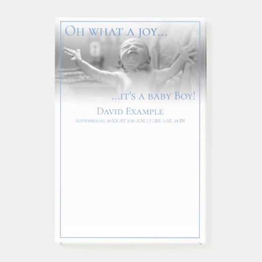 Geboorteaankondigingskaart met baby post-it® notes (Voorkant)