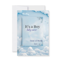 geboorteaankondigingskaart voor babyjongen