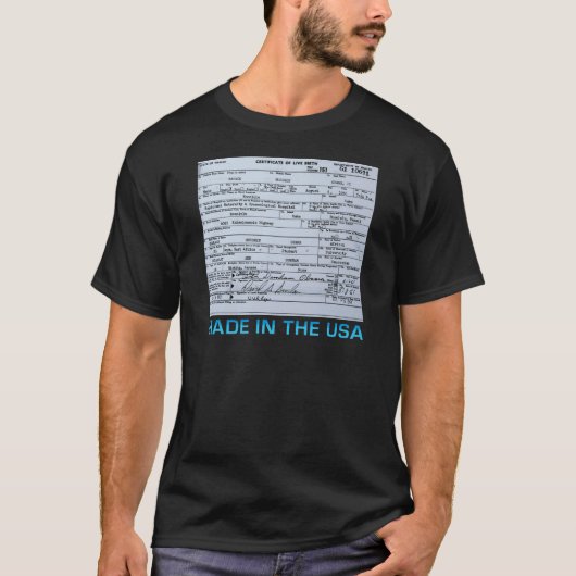 geboortebewijs obama t-shirt (Voorkant)