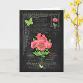 Geboortebloem Augustus Krijt Personalized Kaart (Gele Bloem)