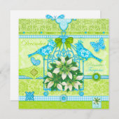 Geboortebloem en edelsteen December Vogelkooi kaar Kaart (Voorkant / Achterkant)