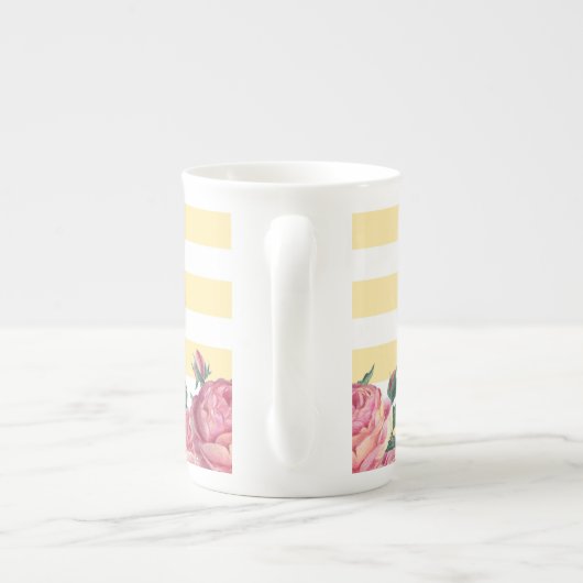 Geboortebloem en Gem Stripe Mok juni Bone China (Achterkant)