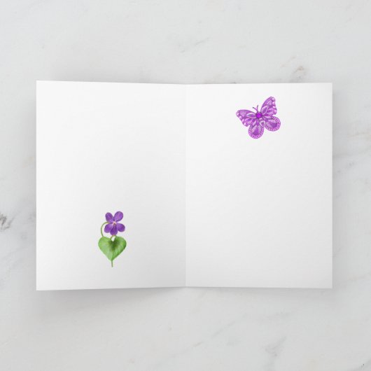 Geboortebloem Februari Krijt Persoonlijke Kaart (Binnen)